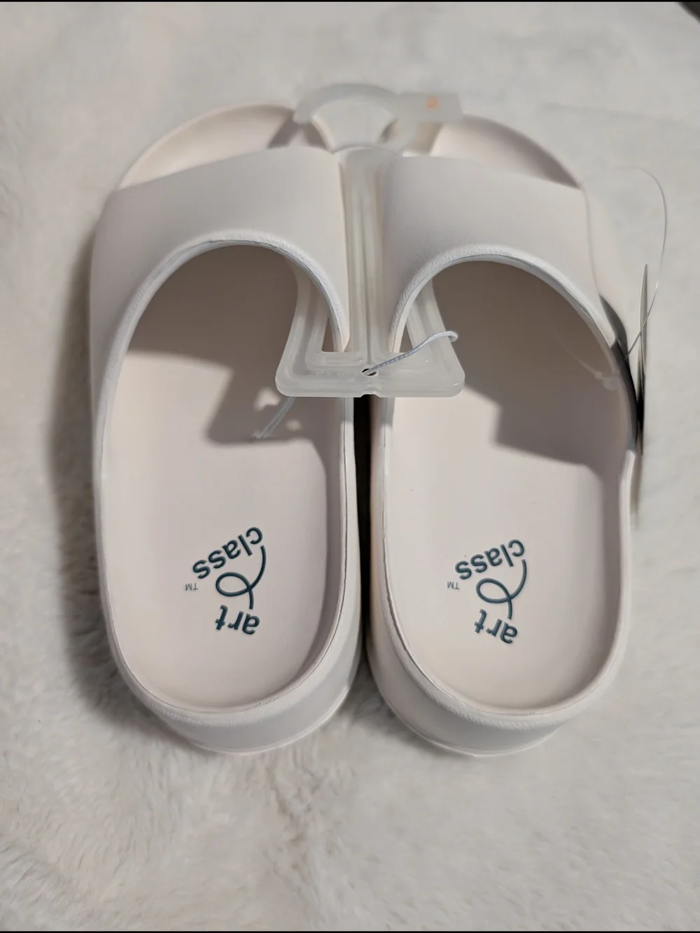 Kids Size 2 White Waterproof Summer Slide Sandals Art Class